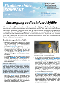 Entsorgung radioaktiver Abfälle - Fachverband für Strahlenschutz eV