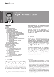 VegüV – Business as Usual?