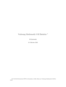 Skript zur Vorlesung: Kap.1 KomplexeZahlen