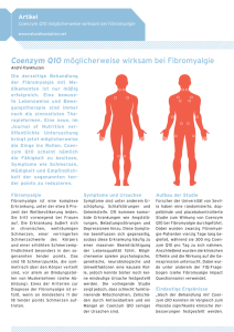 Coenzym Q10 möglicherweise wirksam bei Fibromyalgie