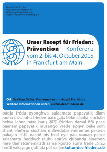 Prävention—Konferenz vom 2. bis 4. Oktober 2015 in Frankfurt am