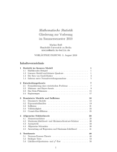 Mathematische Statistik Gliederung zur Vorlesung im