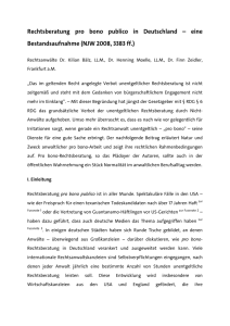 Rechtsberatung pro bono publico in Deutschland – eine
