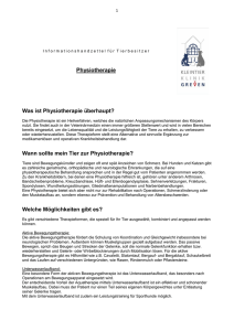 Physiotherapie - Kleintierklinik Greven