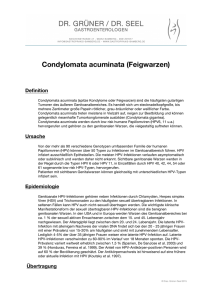 Condylomata acuminata (Feigwarzen) - Dr. Grüner