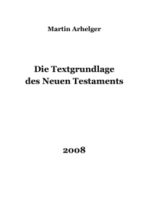 Die Textgrundlage des Neuen Testaments