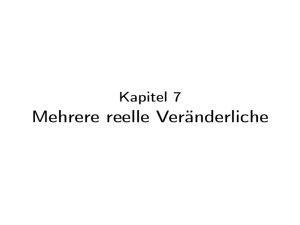 Mehrere reelle Veränderliche