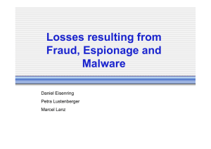 Losses resulting from Fraud, Espionage and Malware