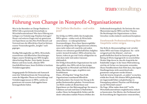 Führung von Change in Nonprofit-Organisationen