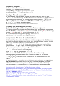 Quadratische Gleichungen Grundlagen – Was sollte bekannt sein