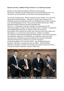 Klezmer mit dem „Jiddisch Swing Orchester“ der Ginzburg Dynastie