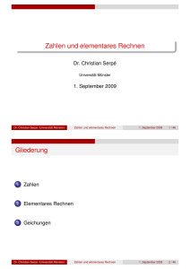 Zahlen und elementares Rechnen