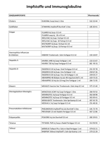 Impfstoffe und Immunglobuline