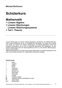 Lineare Algebra > Lineare Gleichungen, lineare Gleichungssysteme