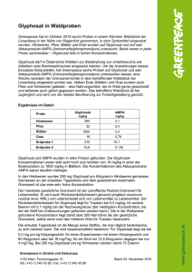 Glyphosat in Waldproben