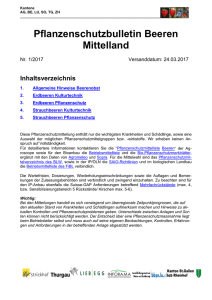 Pflanzenschutzbulletin Beeren Mittelland 1/2017