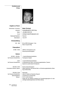 CURRICULUM VITAE Angaben zur Person Mader Christoph