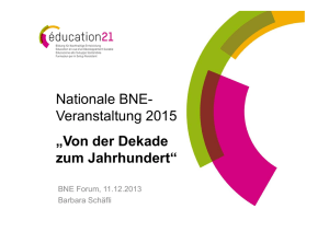 Nationale BNE- Veranstaltung 2015 „Von der Dekade zum Jahrhundert