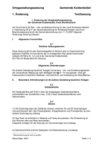Ortsgestaltungssatzung Gemeinde Koldenbüttel 1. Änderung