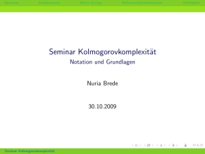 Seminar Kolmogorovkomplexität