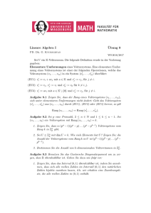 Lineare Algebra I ¨Ubung 9