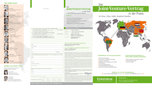 Joint-Venture-Vertrag - LUTHER Rechtsanwaltsgesellschaft mbH