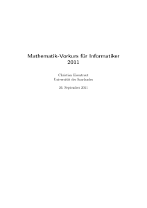 Mathematik-Vorkurs für Informatiker 2011