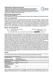 Wesentliche Anlegerinformationen DWS European Opportunities