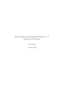 Zusammenfassung Mathematik Biologie 1./2. Semester ETH Zürich