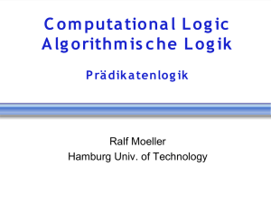 Prädikatenlogik - IFIS Uni Lübeck