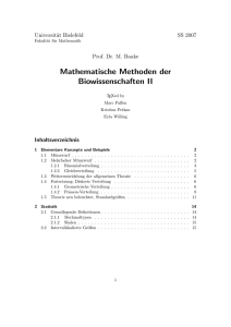 Mathematische Methoden der Biowissenschaften II