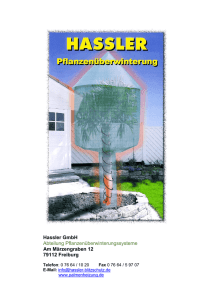 Hassler GmbH Abteilung Pflanzenüberwinterungssysteme Am