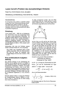 Lewis Carroll`s Problem des stumpfwinkligen Dreiecks