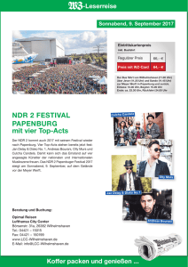 NDR 2 FESTIVAL PAPENBURG mit vier Top-Acts