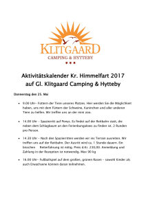 Aktivitätskalender Kr. Himmelfart 2017 auf Gl. Klitgaard Camping