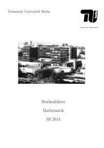 Studienführer Mathematik SS 2014 - TU Berlin