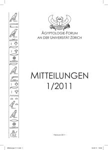 mitteilungen 1/2011 - Ägyptologie