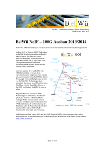 BelWü NeIF – 100G Ausbau 2013/2014
