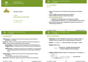 Auffrischung: Stochastik - Professur Betriebssysteme