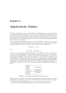 Algebraische Zahlen - Informatik Uni