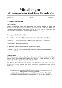 Mitteilungen - Astronomische Vereinigung Karlsruhe