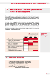 3 Die Struktur und Hauptelemente eines Businessplans 5 Die