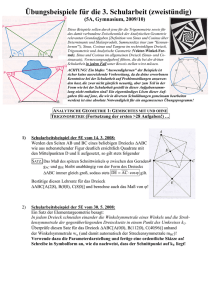 Übungsbeispiele für die 3. Schularbeit (zweistündig)