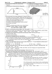 Mat 9 / Gb „Trigonometrie: Aufgaben + Lösungen Teil 2“ 18.06.15