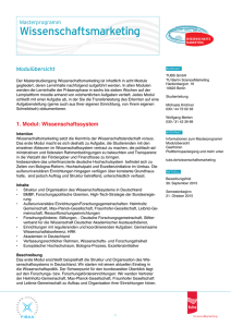 1. Modul: Wissenschaftssystem Modulübersicht