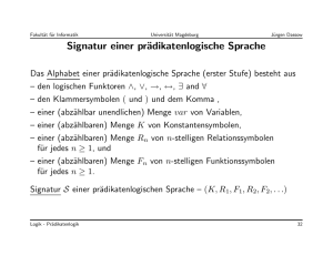 Signatur einer prädikatenlogische Sprache