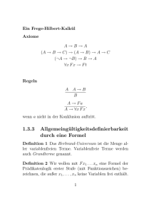 1.3.3 Allgemeingültigkeitsdefinierbarkeit durch eine Formel