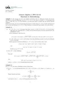 Lineare Algebra 1 (WS 12/13) Tutorium 5: Musterlösung