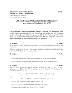 Wiederholung Wahrscheinlichkeitstheorie 2 - TU Berlin