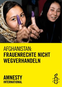AfghAnistAn: FRAUENRECHTE NlCHT WEGVERHANDELN